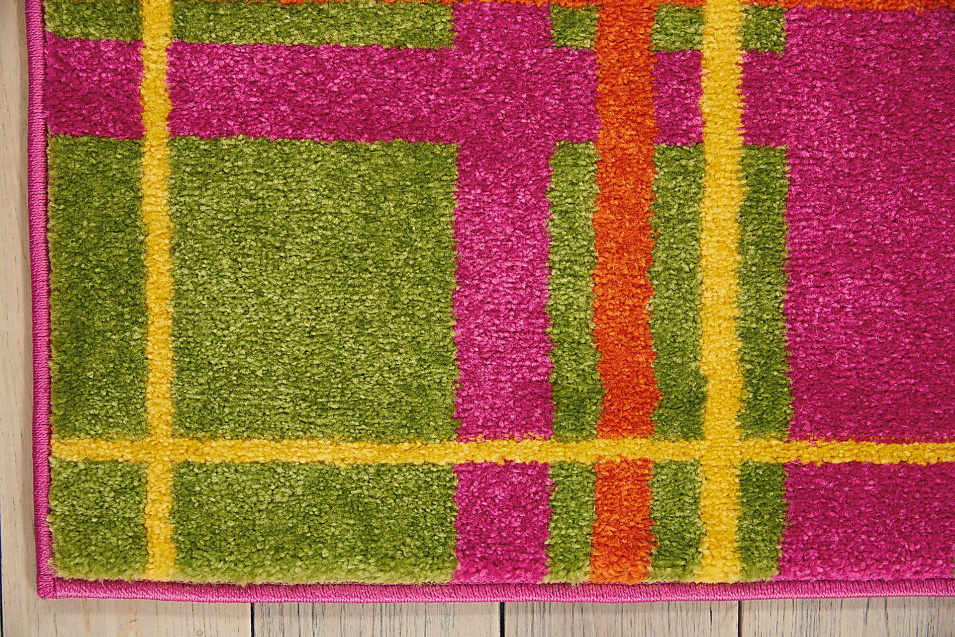 Kids Plaid Field Pink 5' x 7' Rug - Image 2