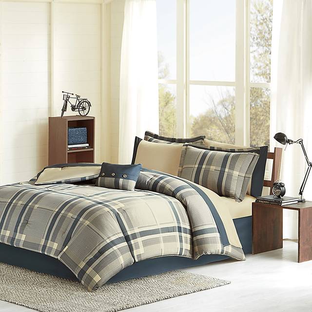 Kids Plain Jake Beige Twin Comforter Set - Thumbnail - Image 1