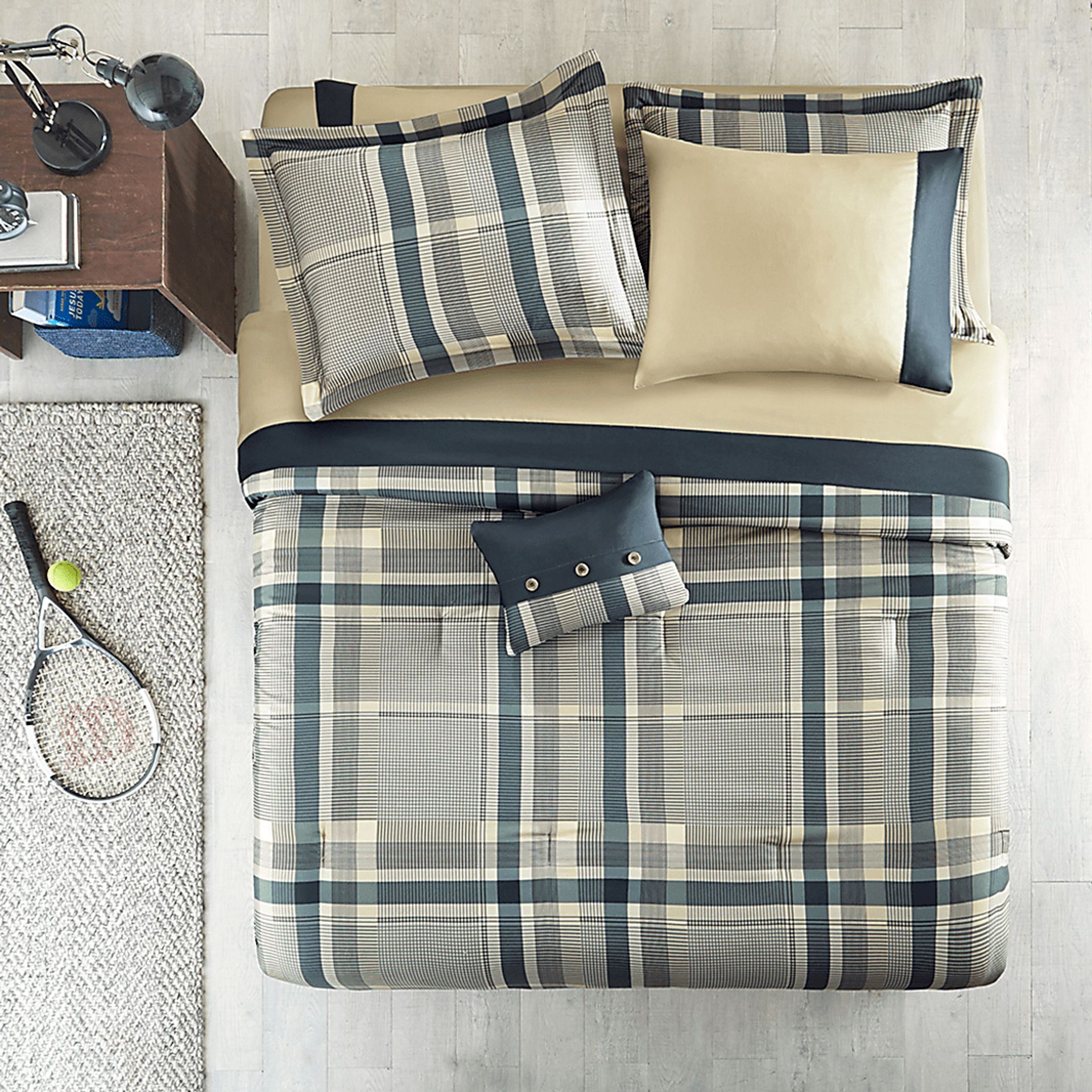 Kids Plain Jake Beige Full Comforter Set - Image 7