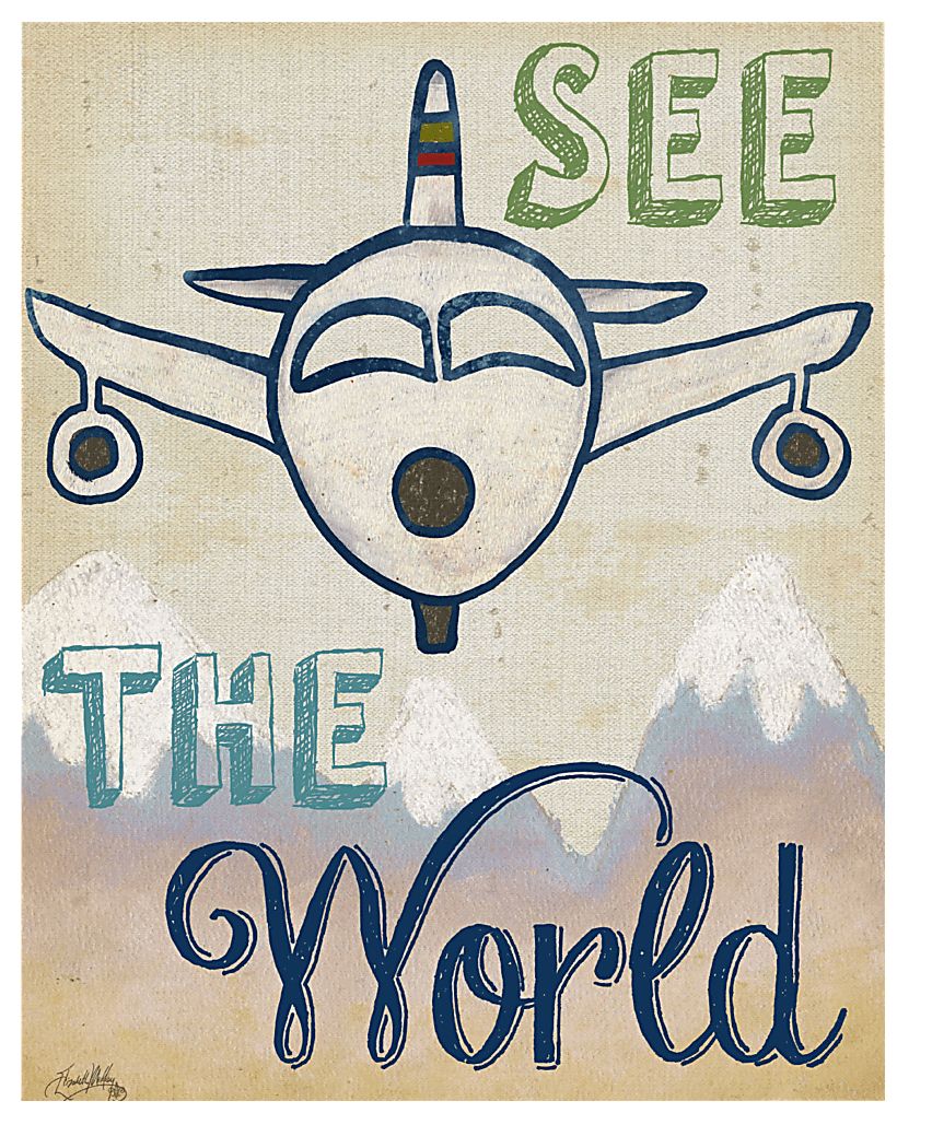 Kids Plane Tour Gray Artwork