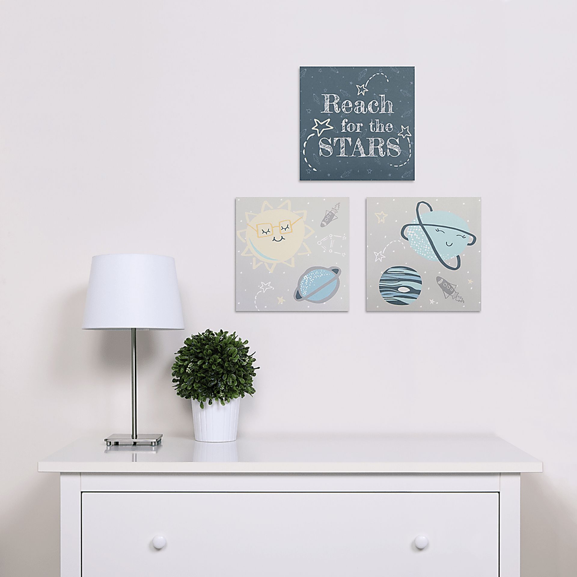 Kids Planetary Slumbers Gray 3 Pc Artwork - Image 3