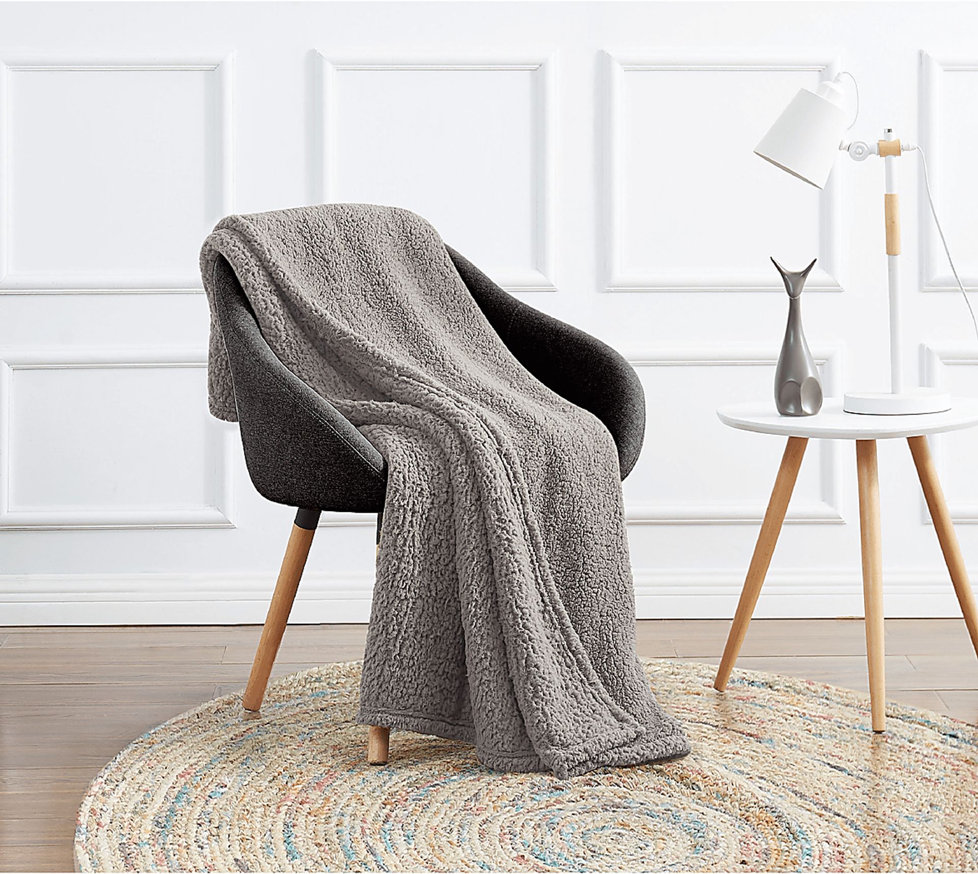 Kids Plush Cloud Gray Twin XL Blanket - Image 3
