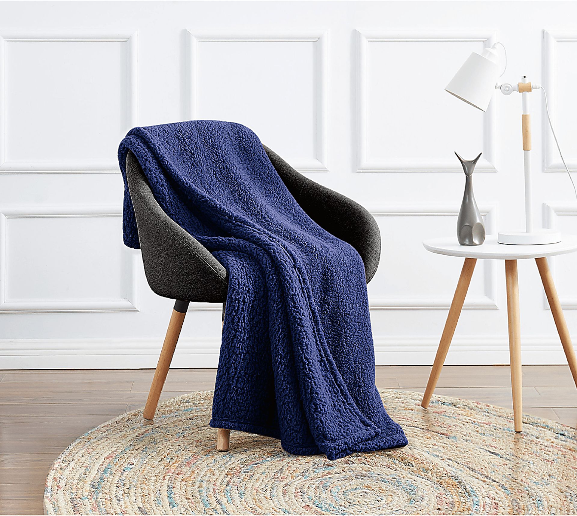 Kids Plush Cloud Navy Twin XL Blanket - Image 3
