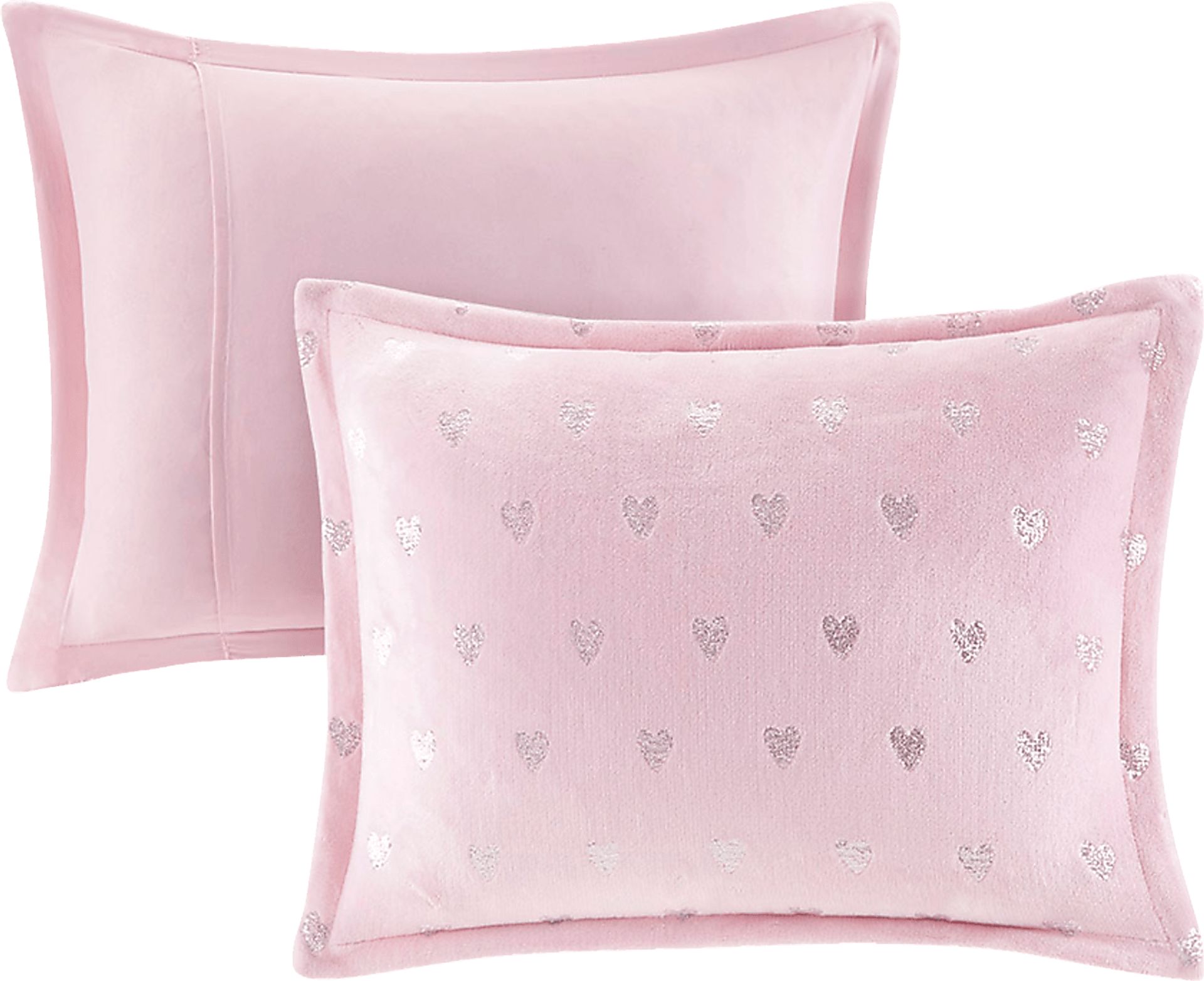 Kids Plush Hearts Pink Twin XL Comforter Set - Image 2