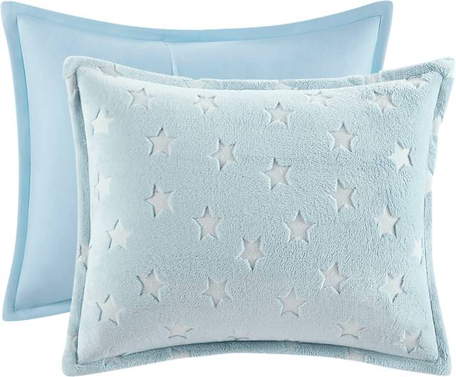 Kids Plush Stars Aqua Twin Comforter Set - Thumbnail - Image 3