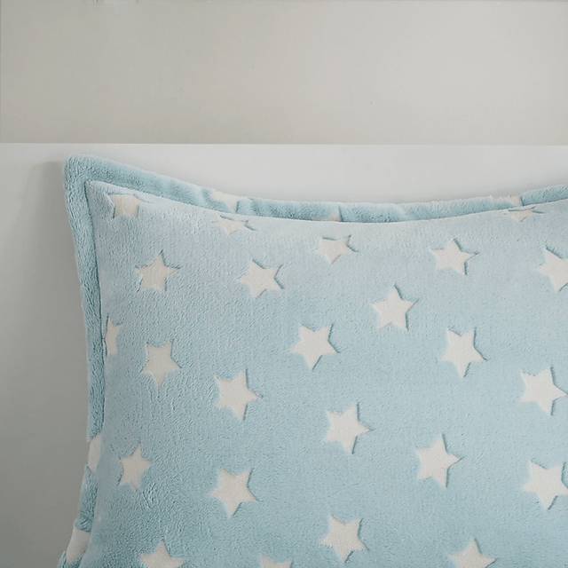 Kids Plush Stars Aqua Twin Comforter Set - Thumbnail - Image 4