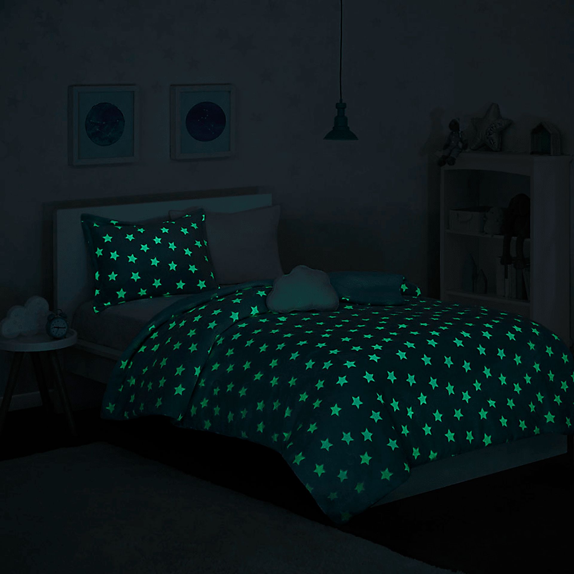 Kids Plush Stars Aqua Full/Queen Comforter Set - Image 12