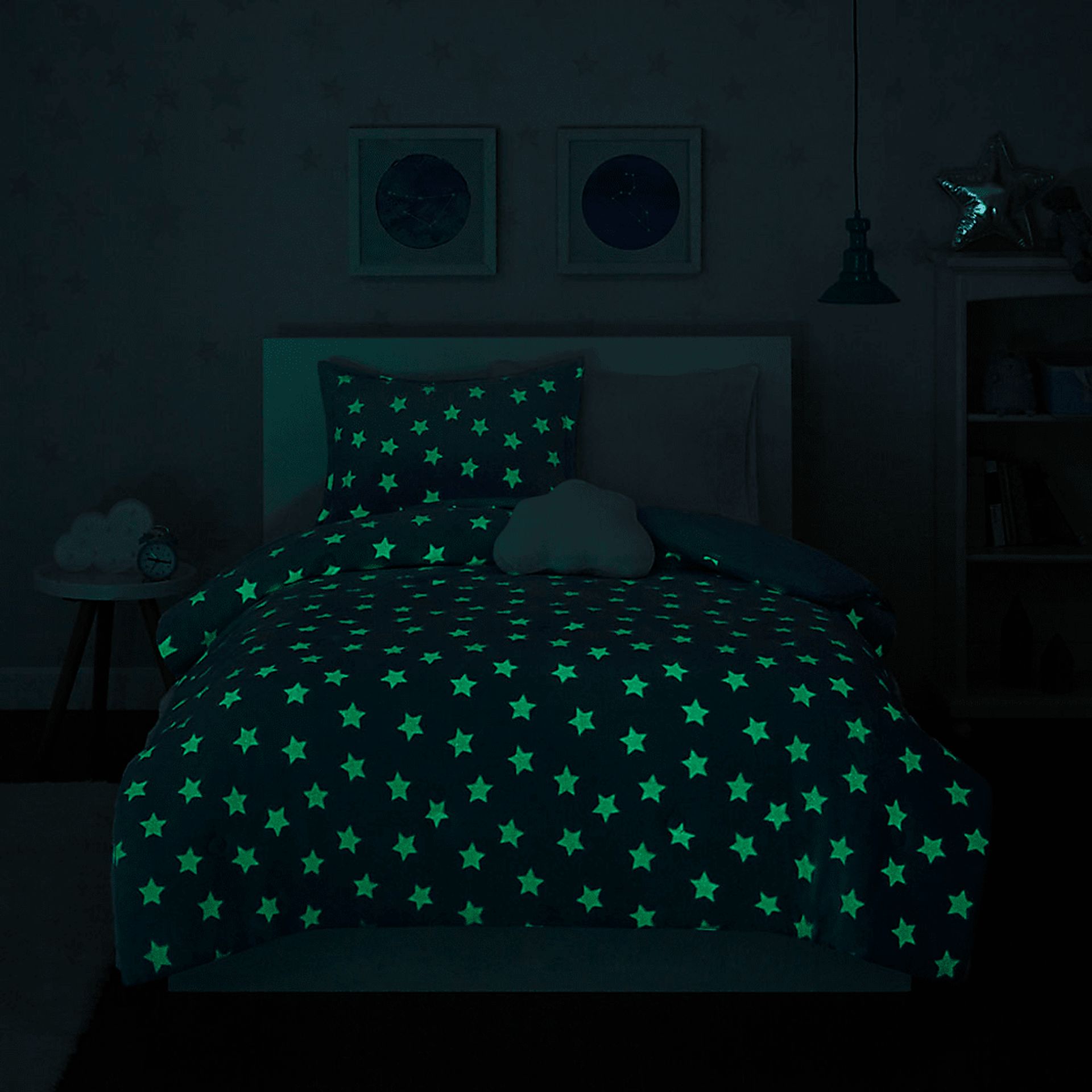 Kids Plush Stars Aqua Full/Queen Comforter Set - Image 13