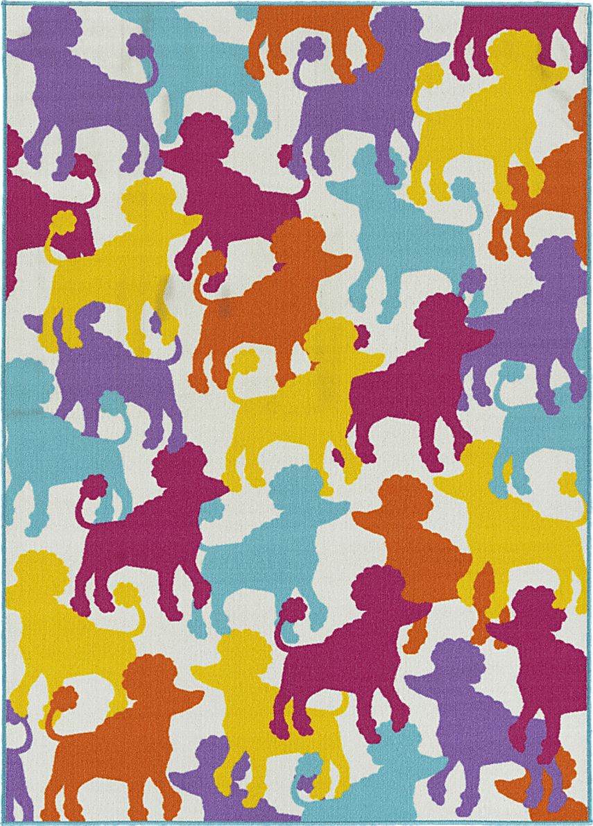 Kids Poodle Pop Multi 5' x 7' Rug