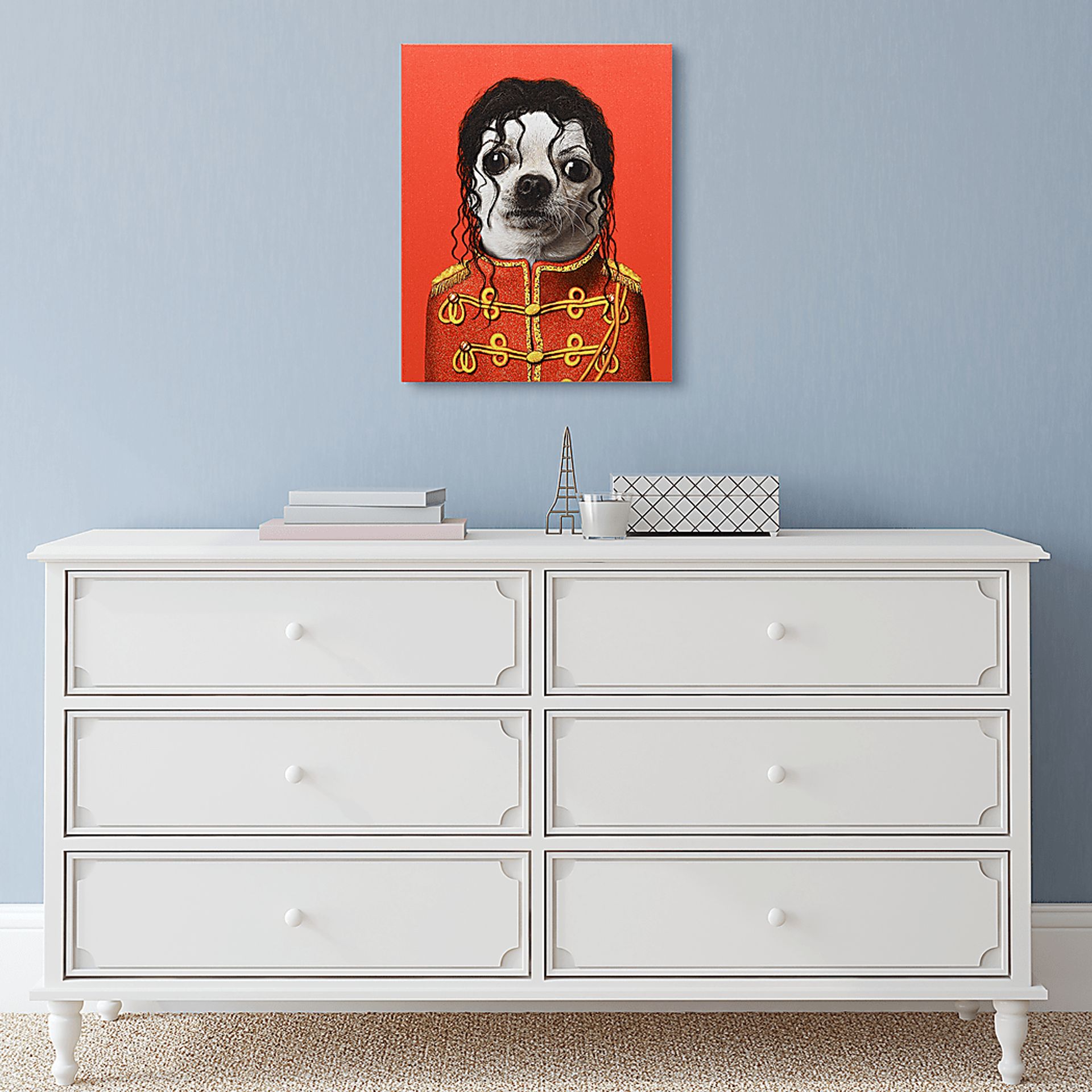 Kids Pop Puppy Red Wall Art - Image 4