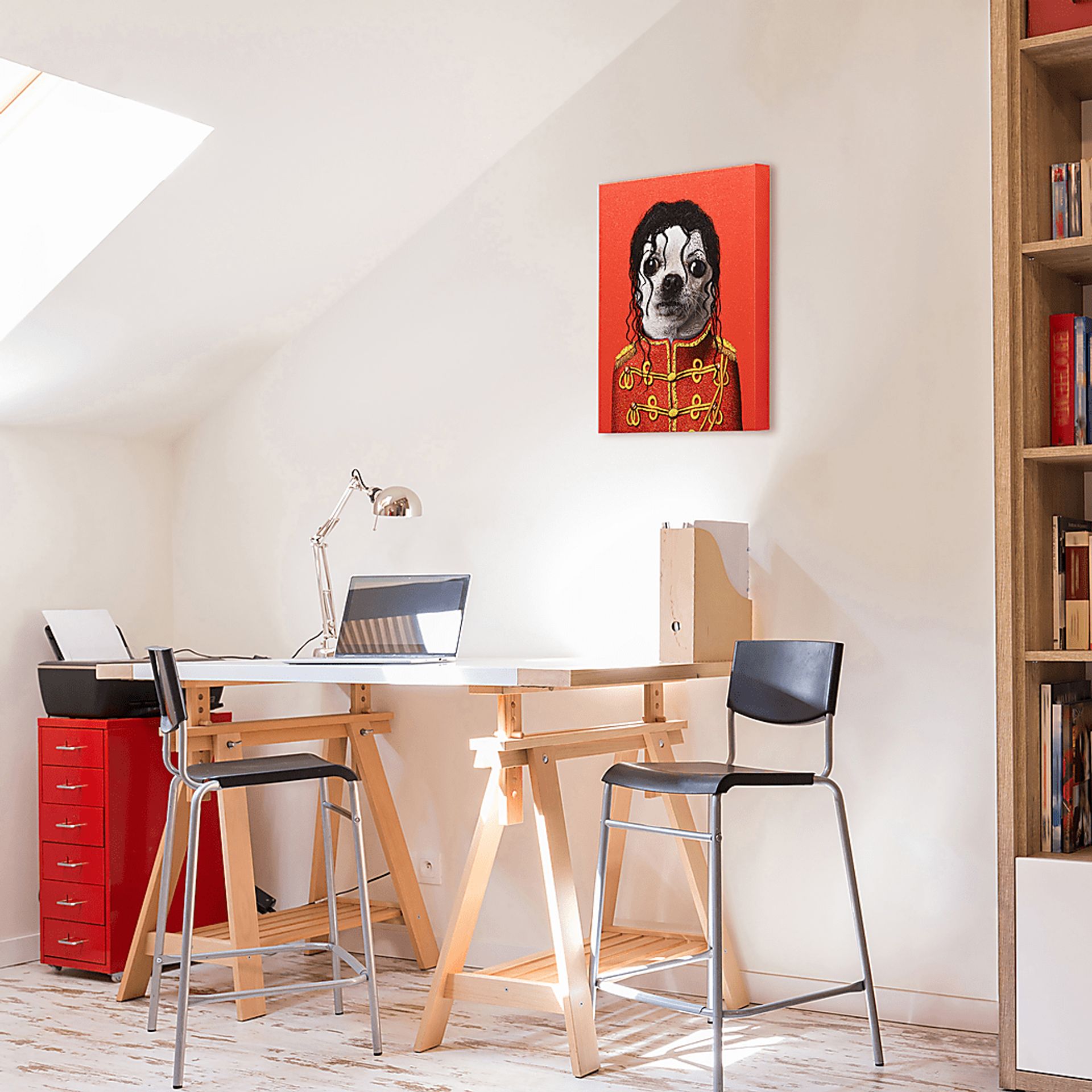 Kids Pop Puppy Red Wall Art - Image 5