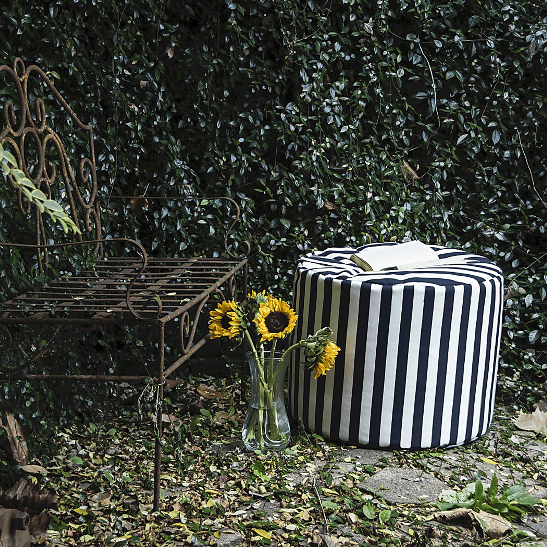 Kids Poppilly Navy/White Indoor/Outdoor Ottoman - Image 2