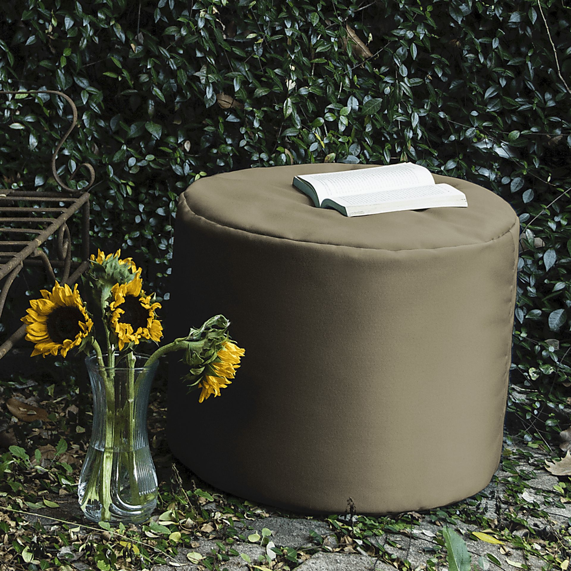 Kids Poppilly Taupe Indoor/Outdoor Ottoman - Image 2