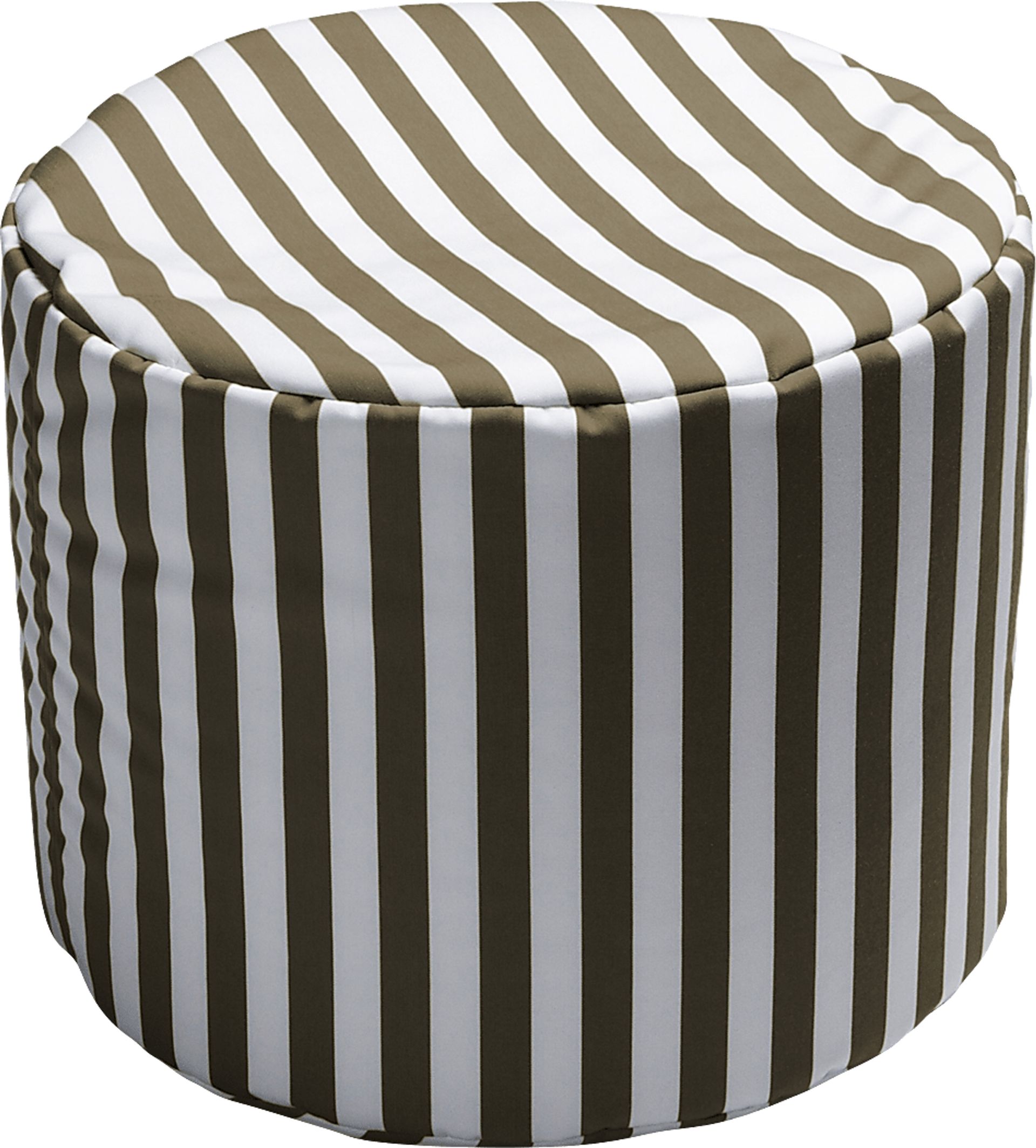 Kids Poppilly Taupe/White Indoor/Outdoor Ottoman - Image 1