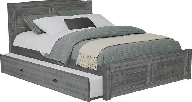Kids Portside Gray 4 Pc Full Platform Bed with Twin Storage Trundle - Thumbnail - Image 1
