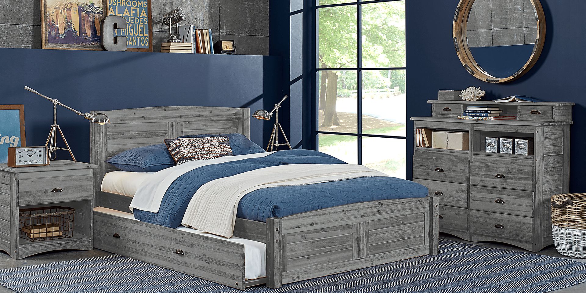 Kids Portside Gray Dresser and Hutch - Image 2