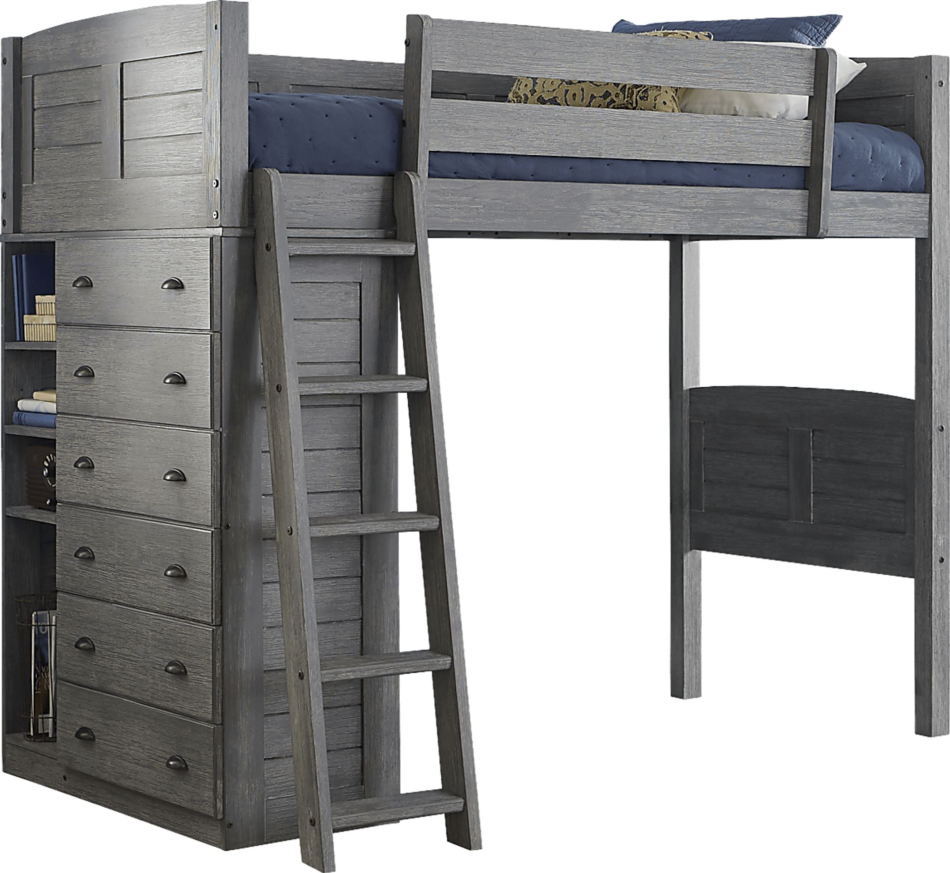 Kids Portside Gray Twin Loft Bed - Image 1