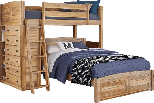 Kids Portside Sand Twin/Twin Loft Bunk Bed - Thumbnail - Image 1