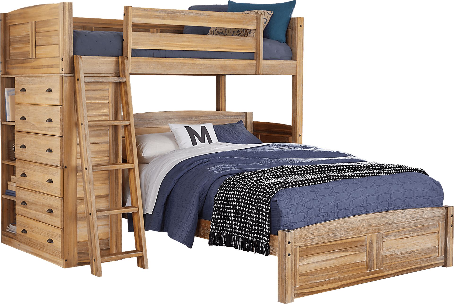 Kids Portside Sand Twin/Twin Loft Bunk Bed - Image 1