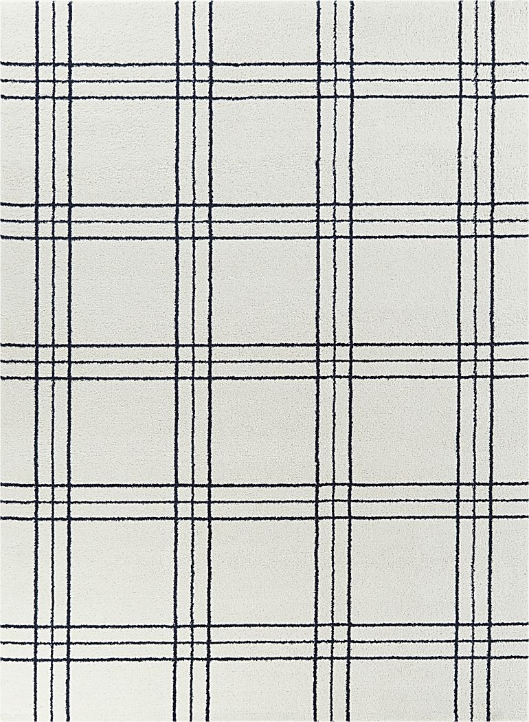 Kids Posh Stripes White 7'10 x 10' Rug