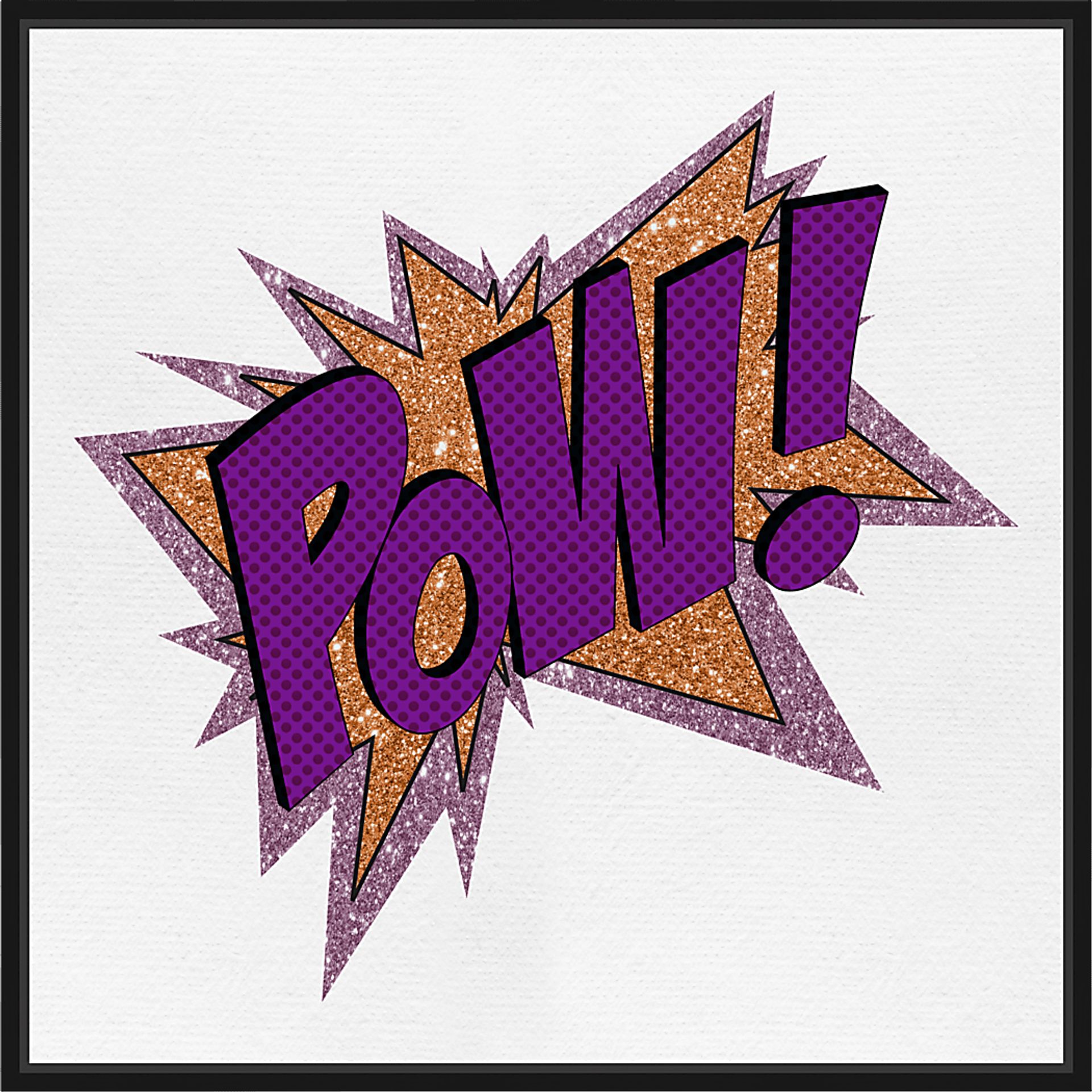 Kids Pow Words Purple Medium Wall Art - Image 1