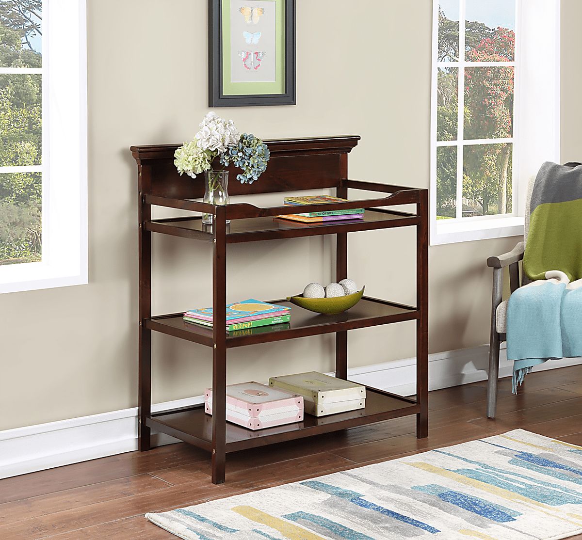 Praxo Espresso Dark Wood Changing Table | Rooms to Go
