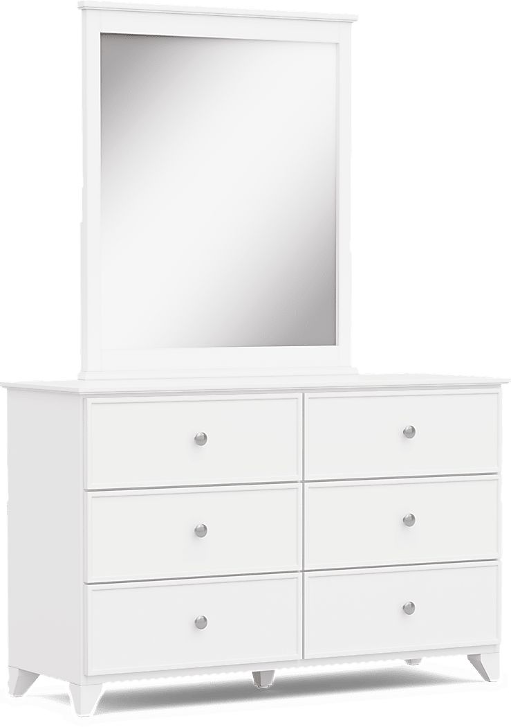 Kids Preston Place White Dresser and Mirror