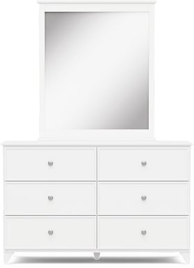 Kids Preston Place White Dresser and Mirror