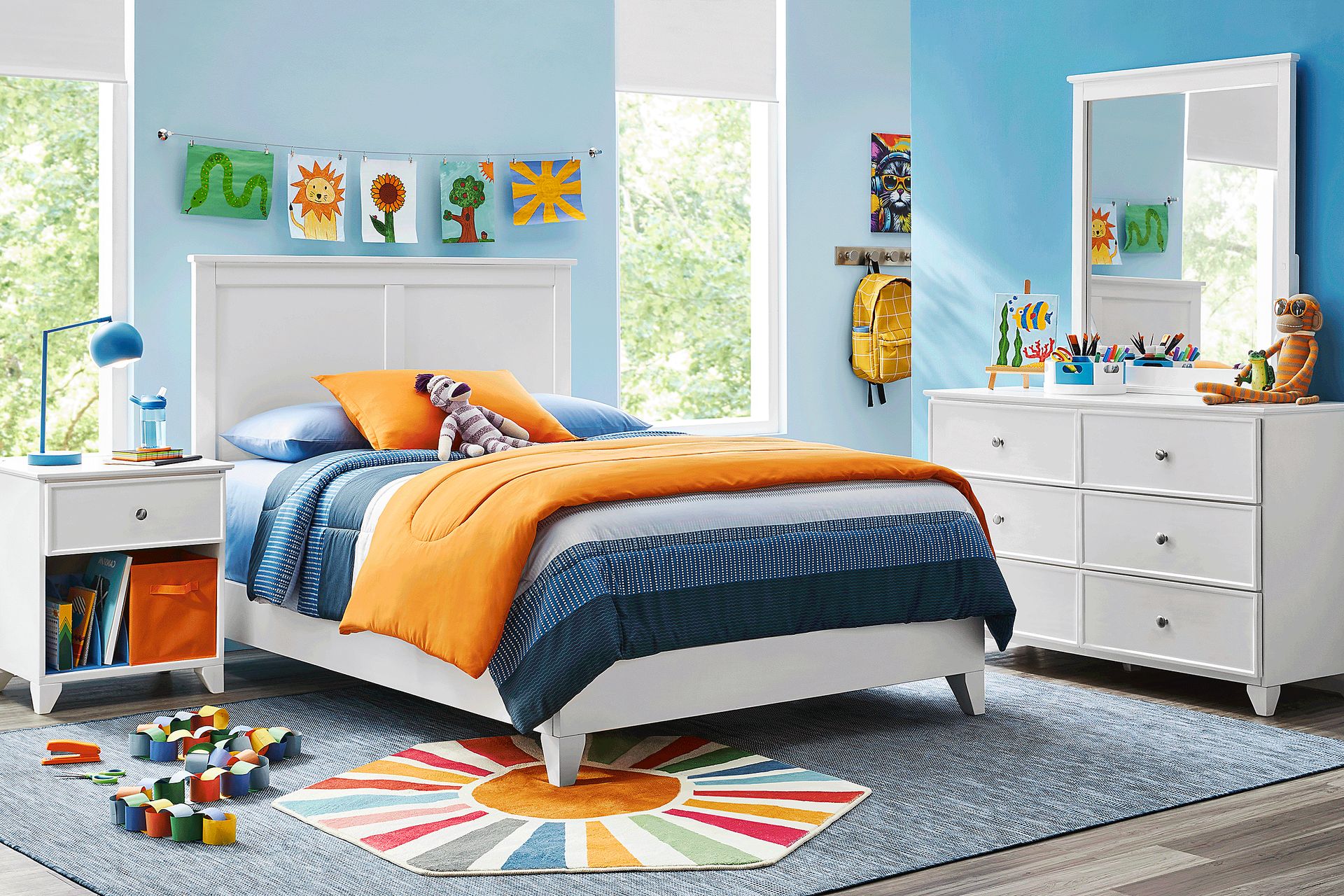 Kids Preston Place White Full Panel Bedroom - Image 1