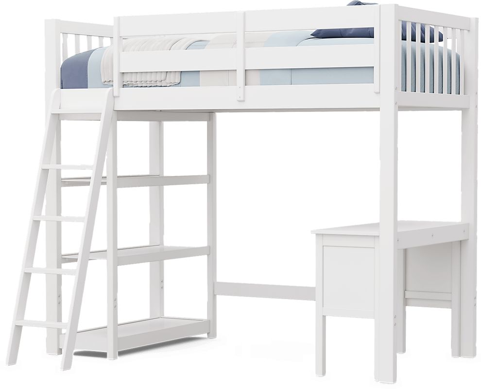 twin high loft with bookshelf & desk