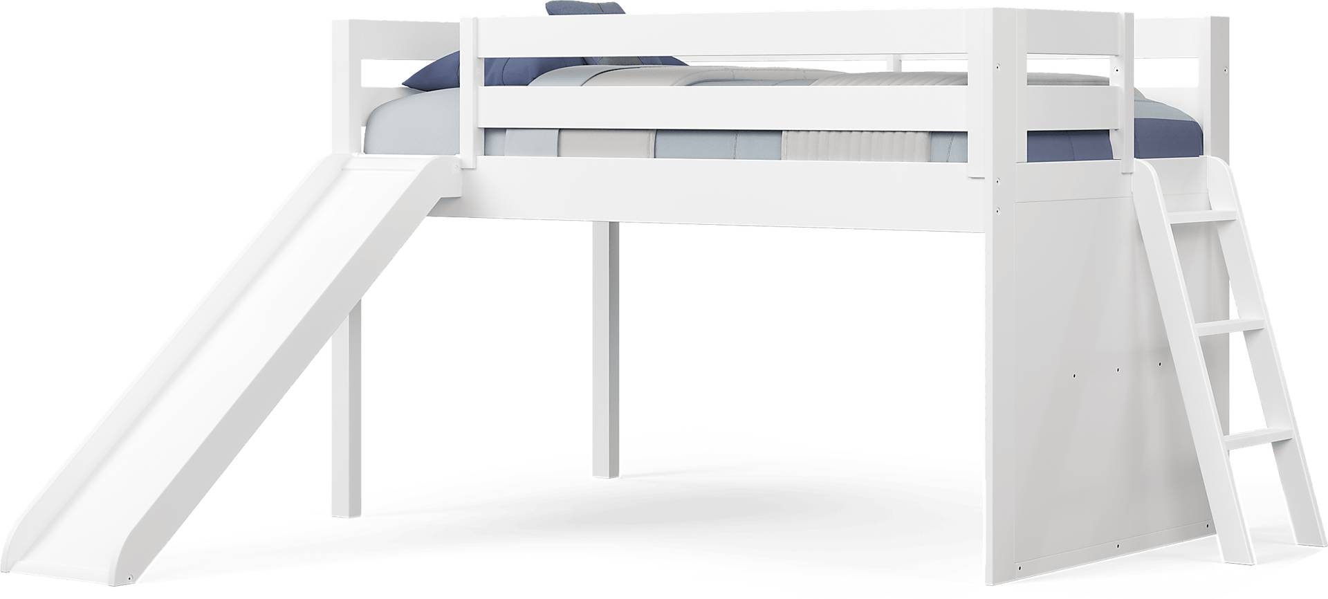 twin low loft with slide