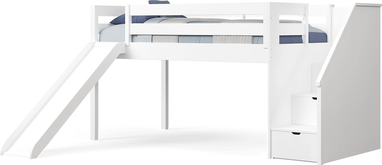 twin step low loft with slide