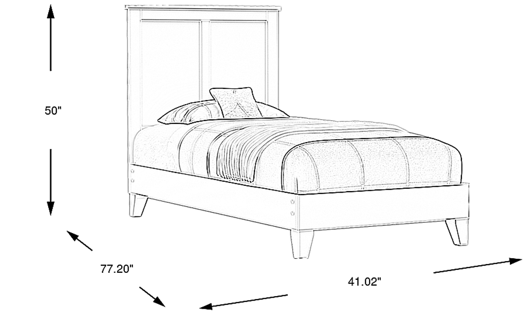 Kids Preston Place White Twin Panel Bed