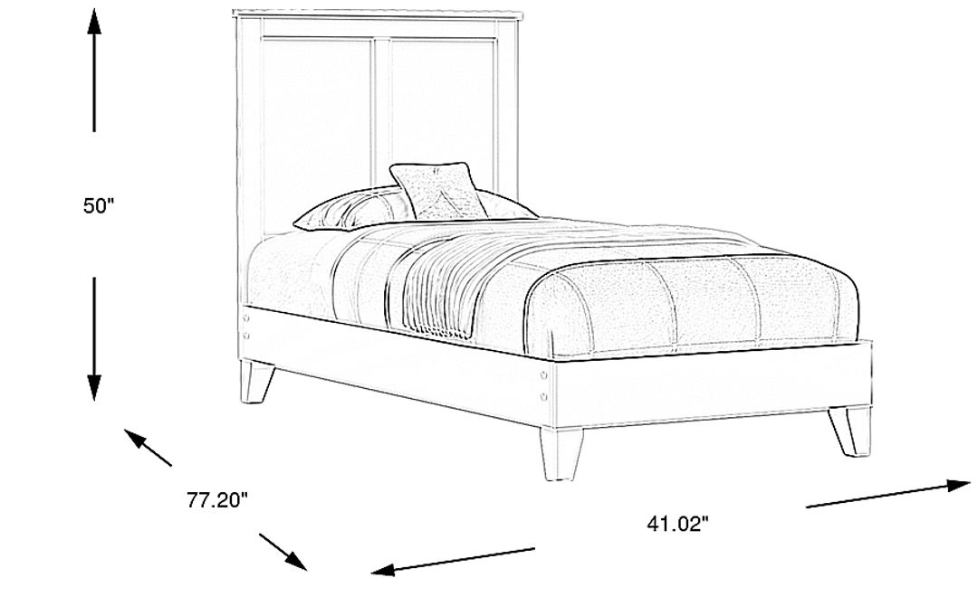 Kids Preston Place White Twin Panel Bed