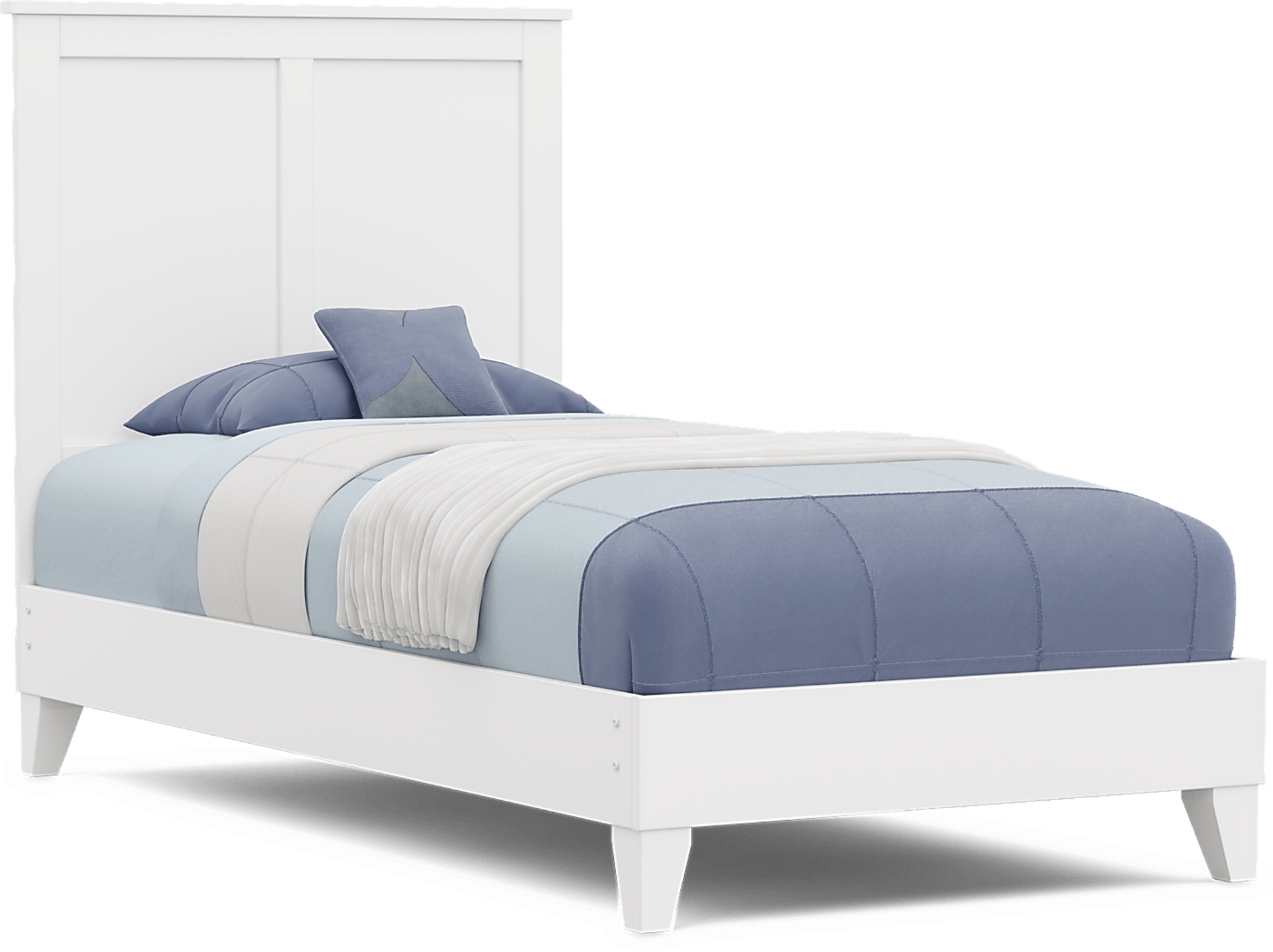 white twin bed