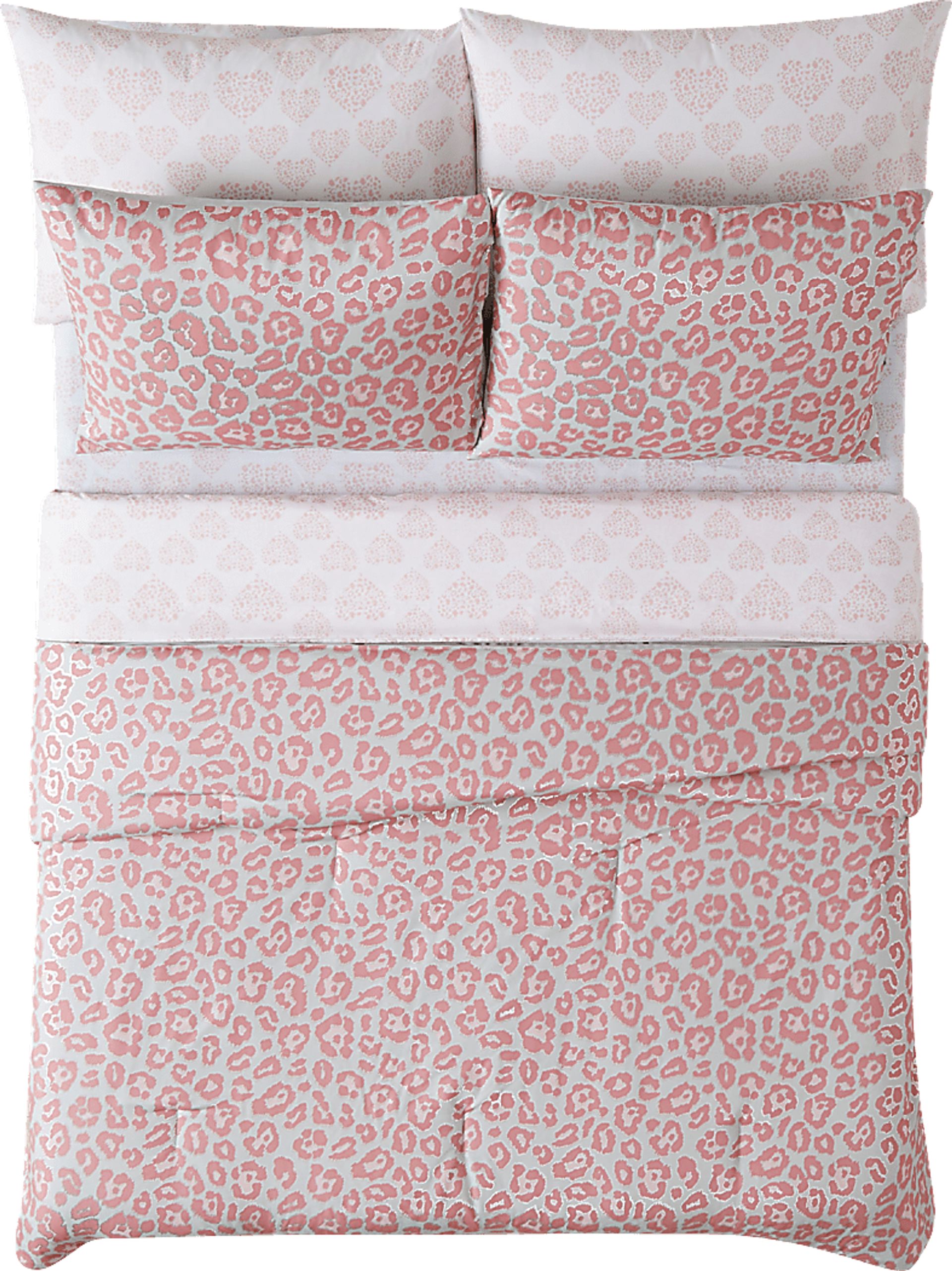 Kids Pretty and Spotty Pink 7 Pc Full Comforter Set - Image 1