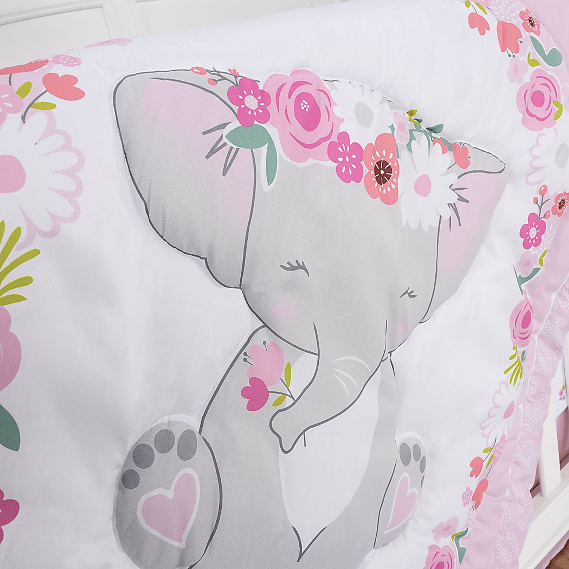 Kids Pretty Elephant Pink Baby Bedding Set - Image 14