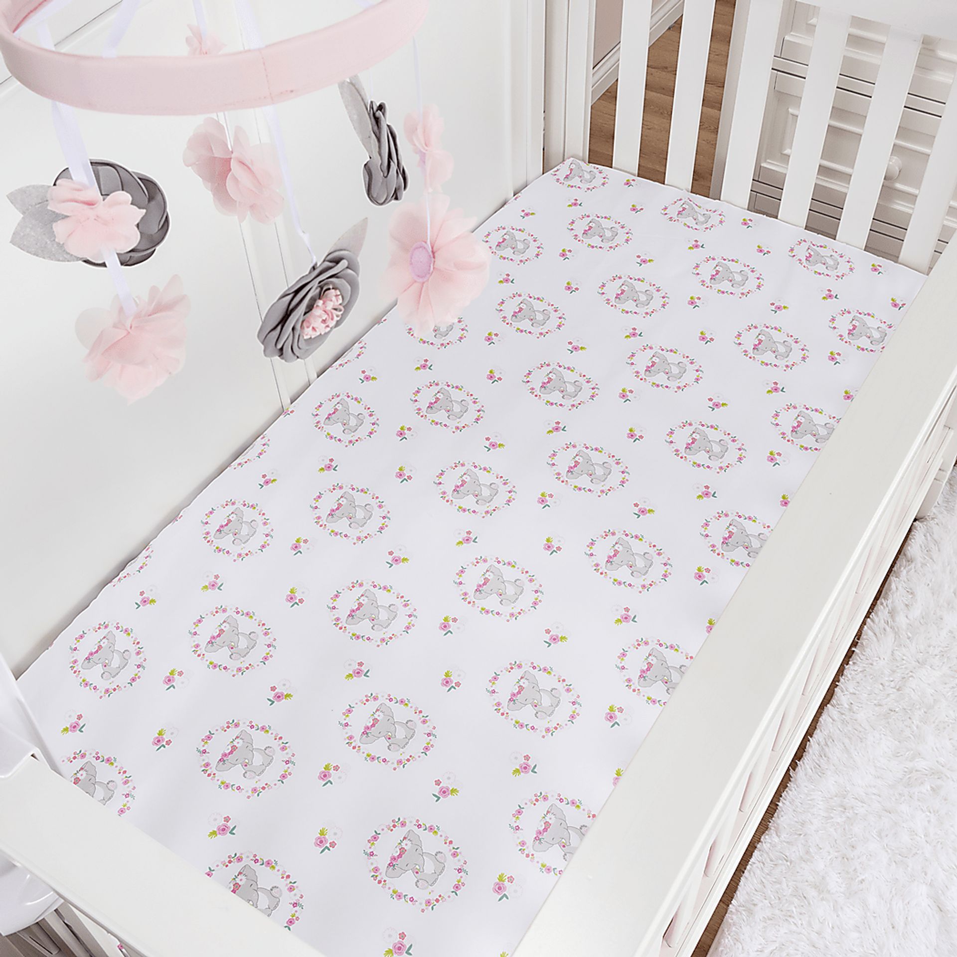 Kids Pretty Elephant Pink Baby Bedding Set - Image 10