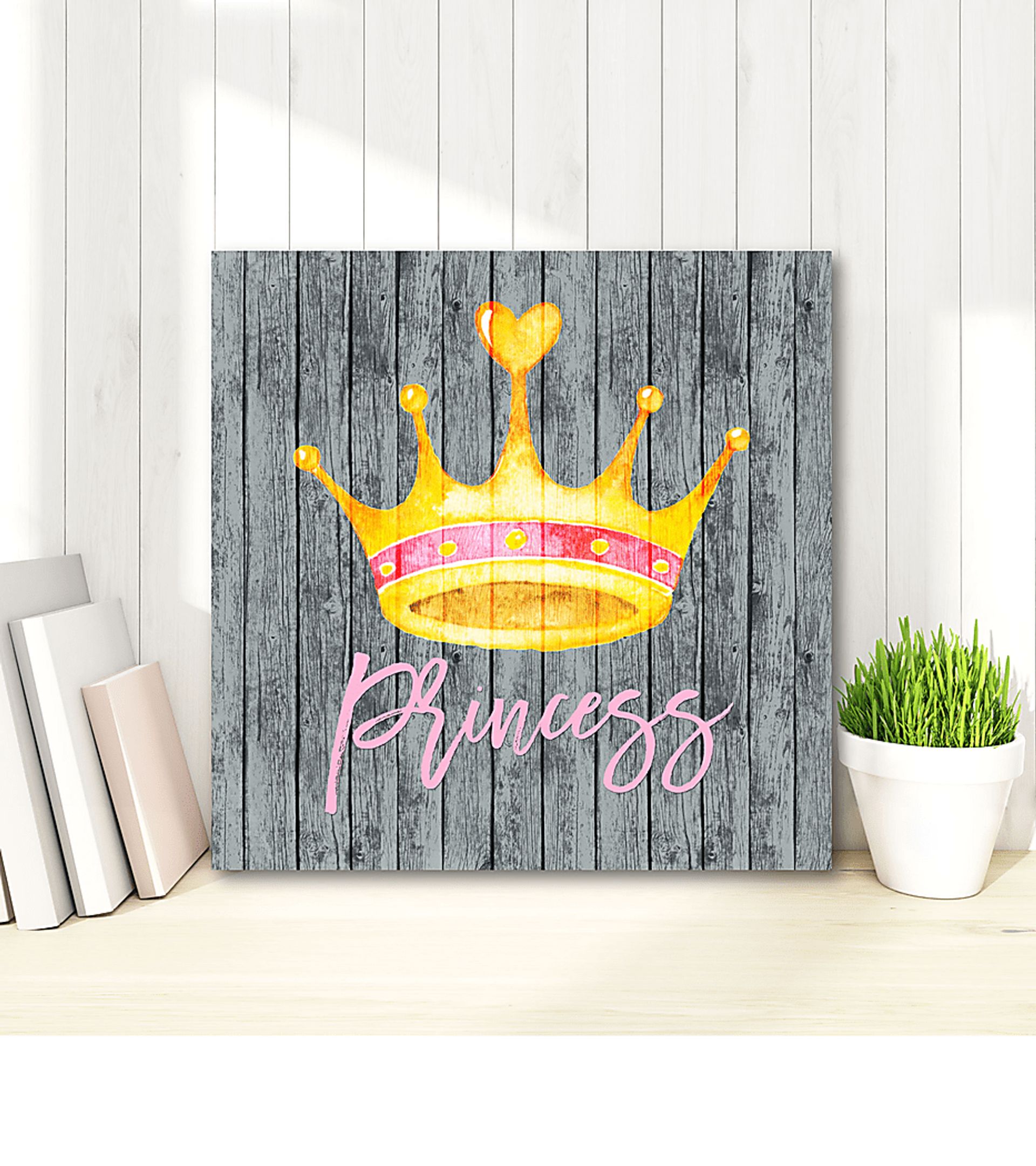 Kids Princess Crowning Gray Artwork - Image 2