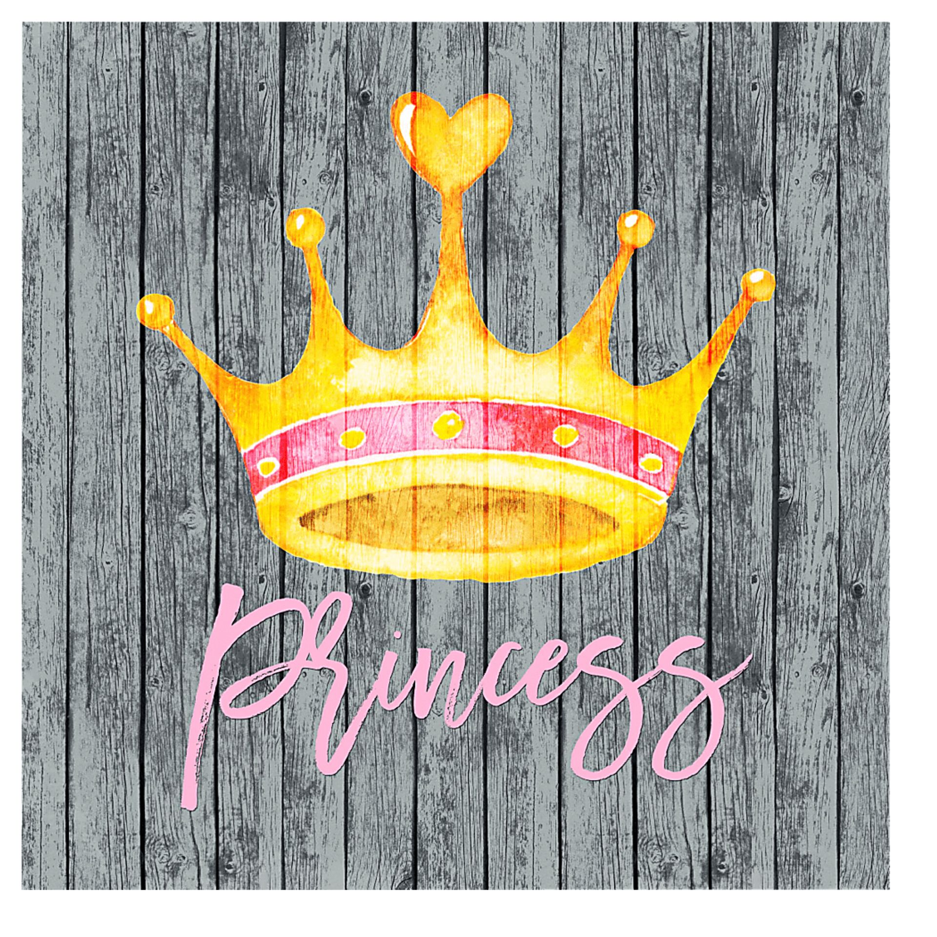 Kids Princess Crowning Gray Artwork - Image 1
