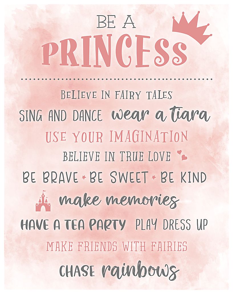 Kids Princess Guidelines Pink Artwork