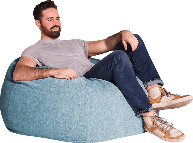 Kids Puffy Nest Blue Bean Bag Chair - Thumbnail - Image 2