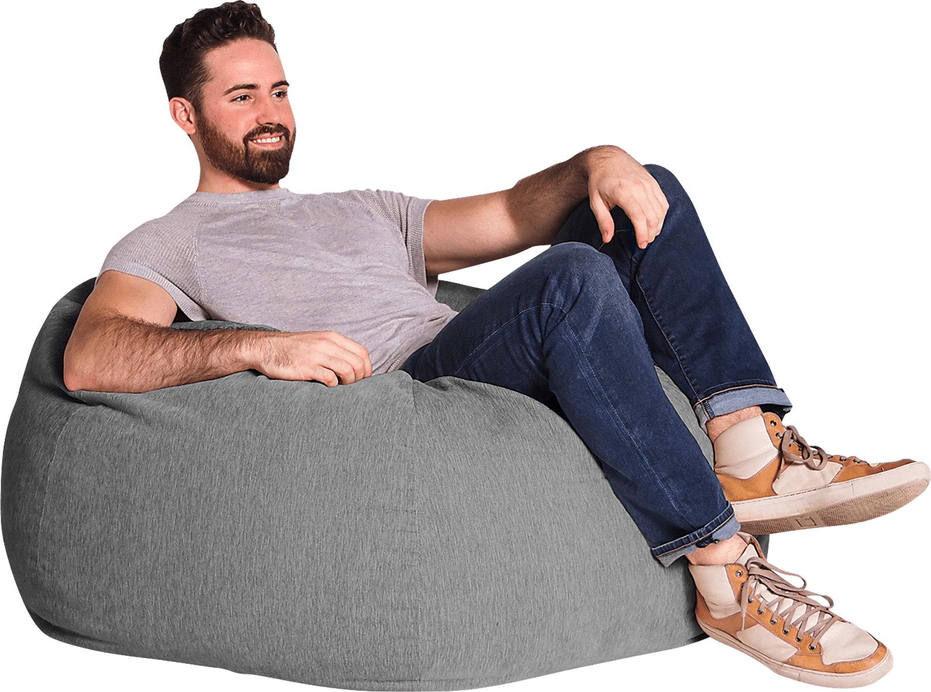 Kids Puffy Nest Gray Bean Bag Chair - Image 2
