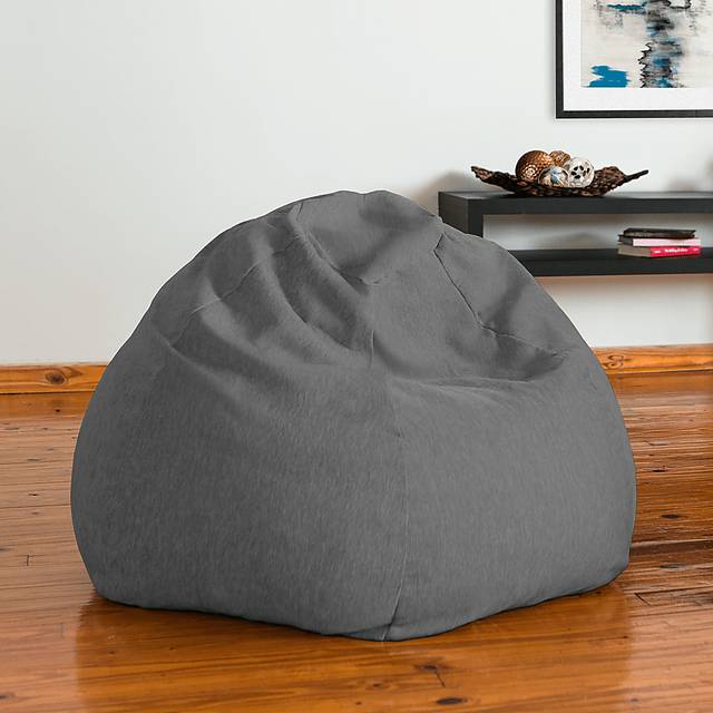 Kids Puffy Nest Gray Bean Bag Chair - Thumbnail - Image 4