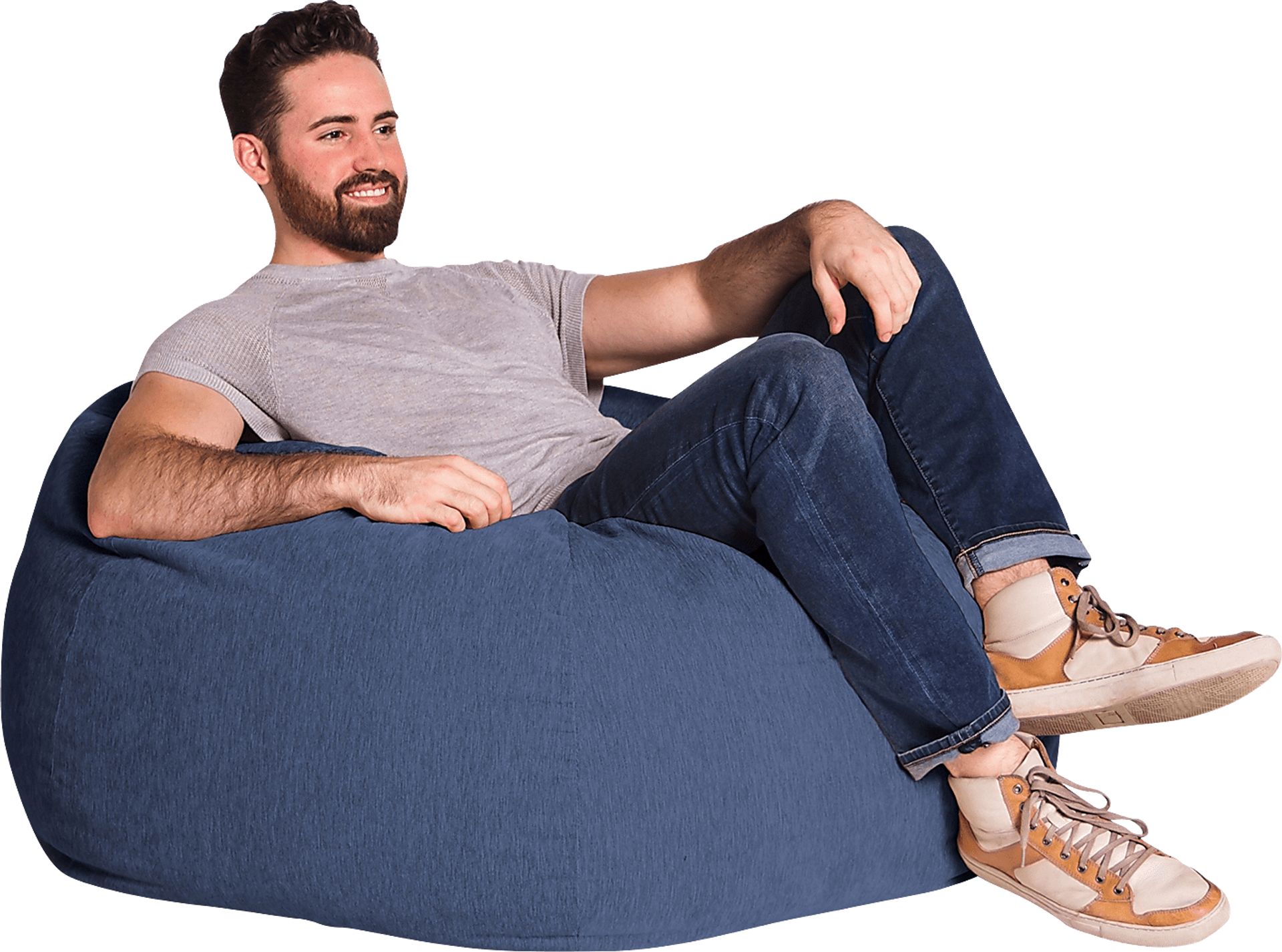 Kids Puffy Nest Navy Bean Bag Large - Image 2
