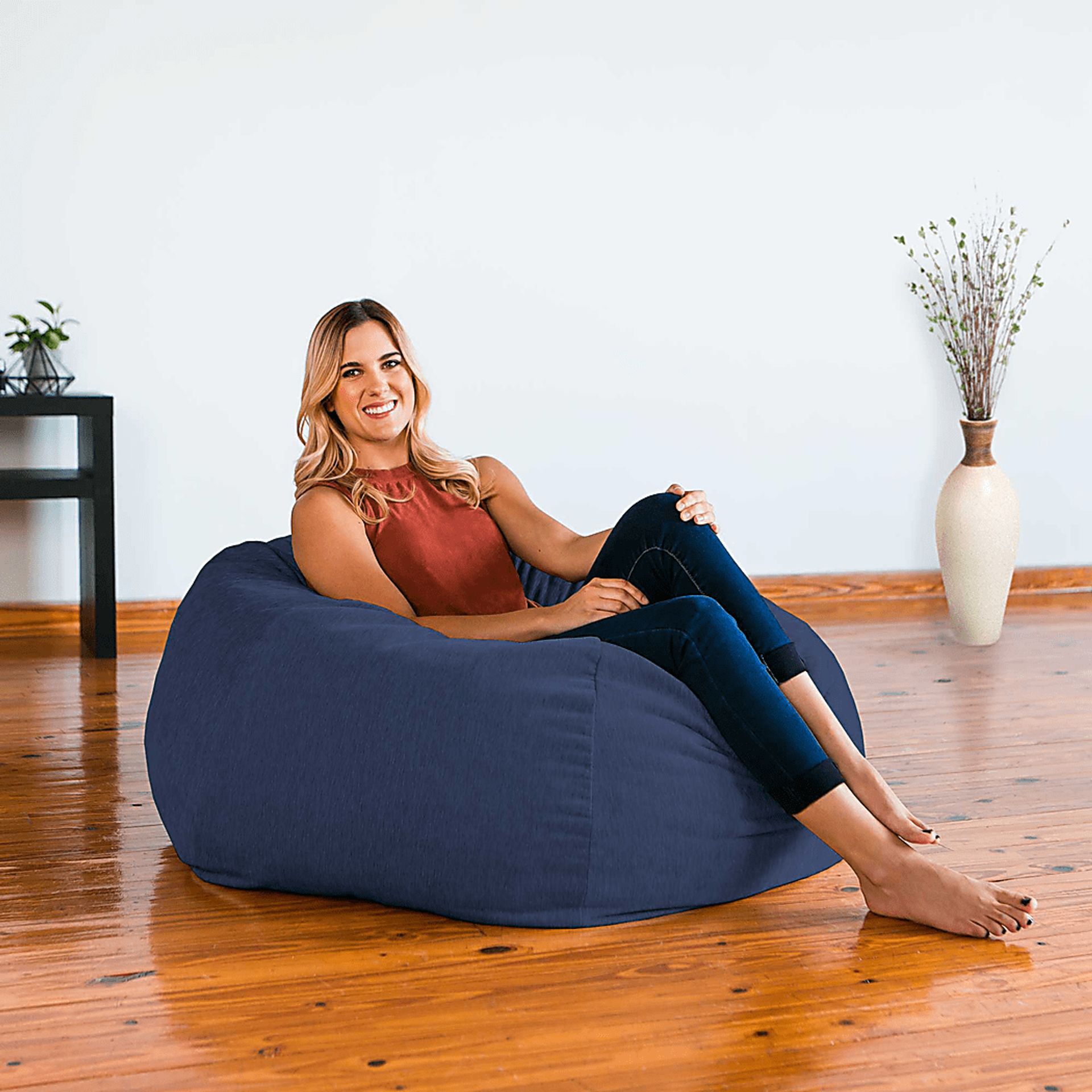Kids Puffy Nest Navy Bean Bag Large - Image 3