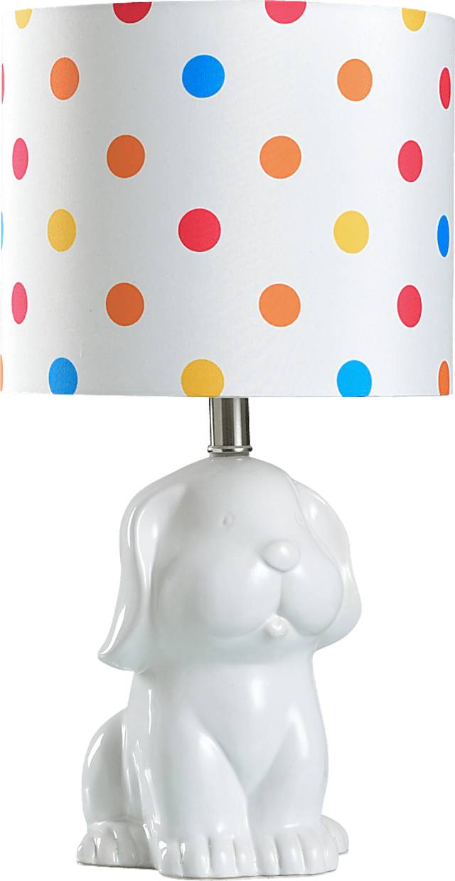 Kids Puppy Love Decor White Puppy Table Lamp - Thumbnail - Image 1
