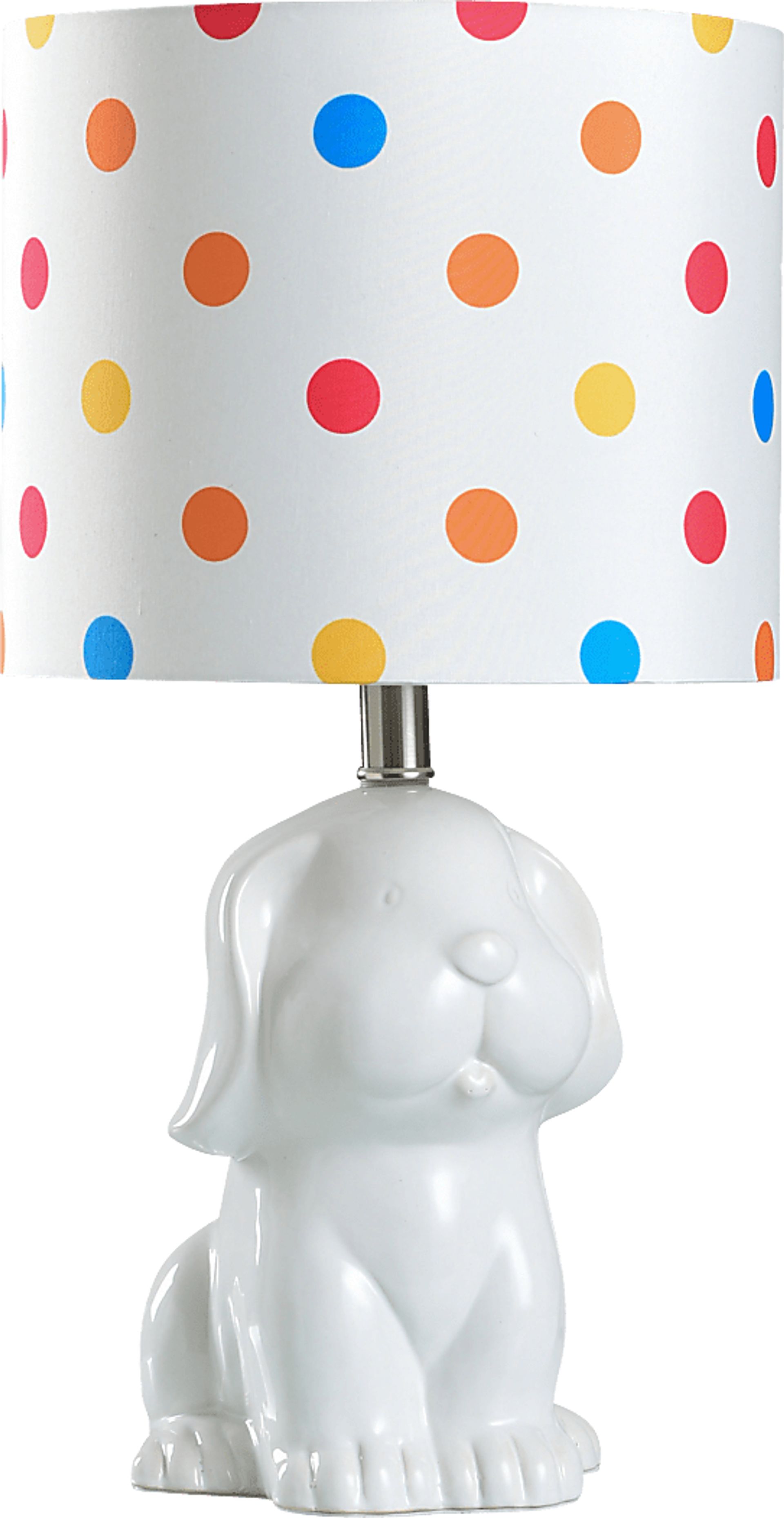 Kids Puppy Love Decor White Puppy Table Lamp - Image 1