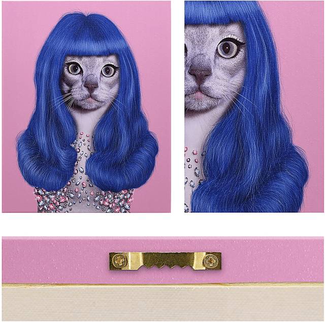 Kids Purrfect Style Blue Wall Art - Thumbnail - Image 3