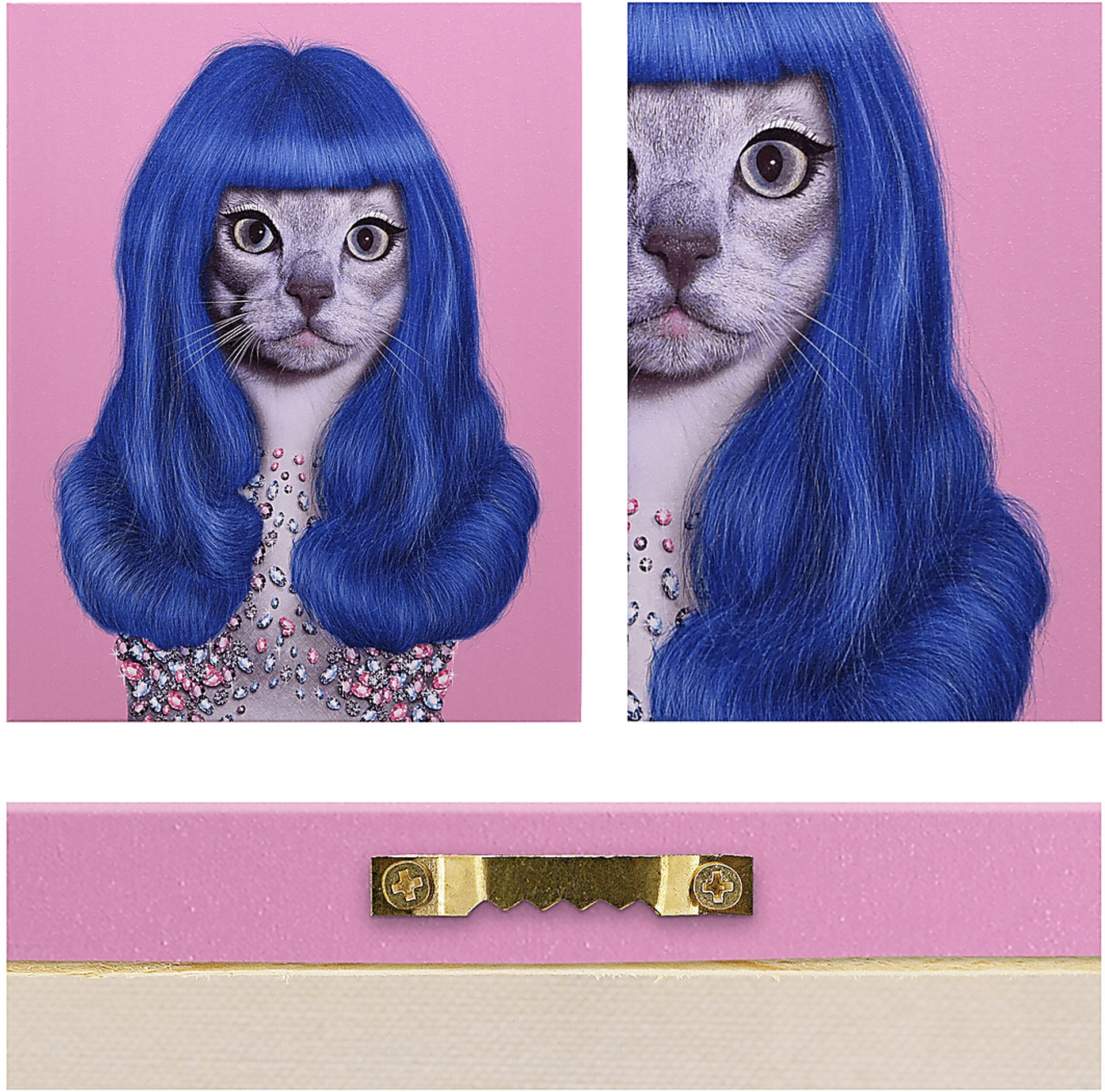Kids Purrfect Style Blue Wall Art - Image 3
